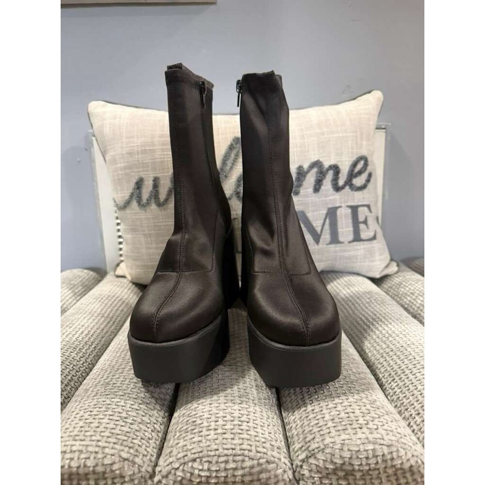 ALDO Women’s Black Platform Ankle Boots Chunky Block Heel Size 6.5 New In Box. - Picture 2 of 10